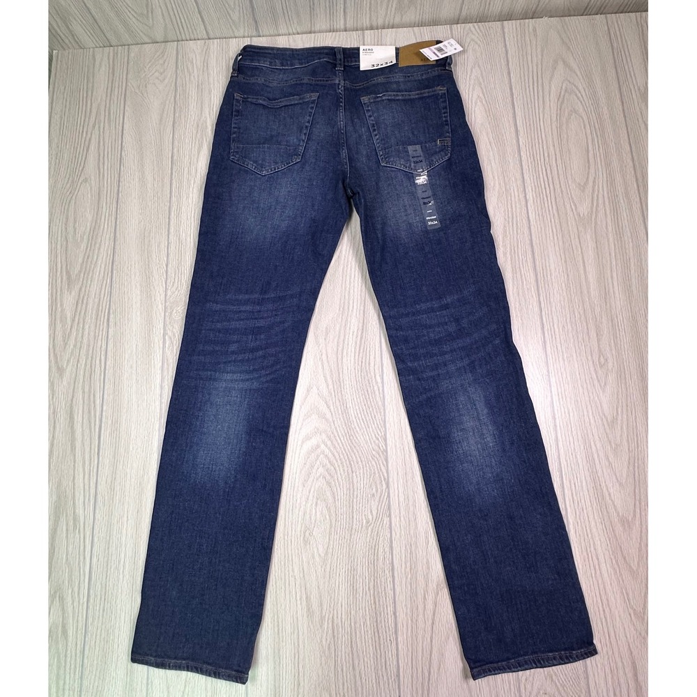 Aeropostale Mens Straight Leg Stretch Jeans‎ Dark Wash 32x34 NWT - Picture 3 of 11